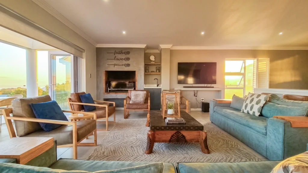Interior design detail at the Knusrus coastal residence